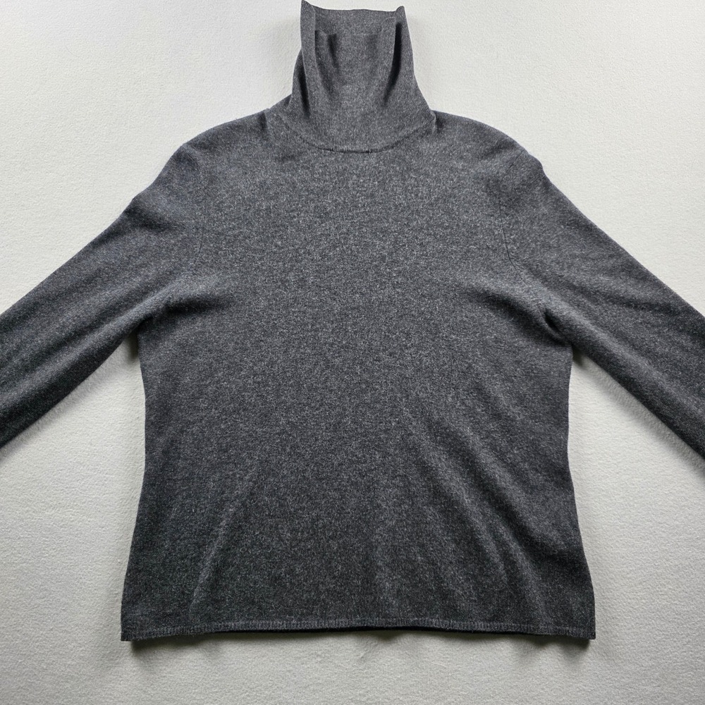 MAG by Magaschoni XL 100% Cashmere Gray Turtleneck Sweater Womens